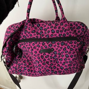 Vera Bradley Duffel Weekend Bag - purple cheetah print